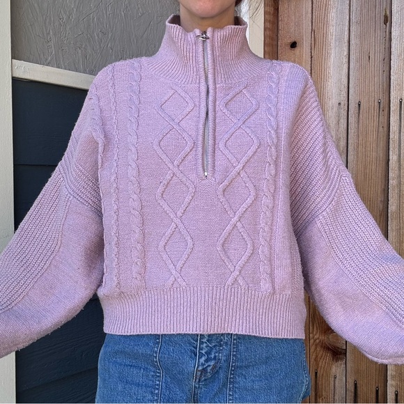 Urban Outfitters Lizzie Cable Knit Half Zip Pullover Sweater - Picture 3 of 8